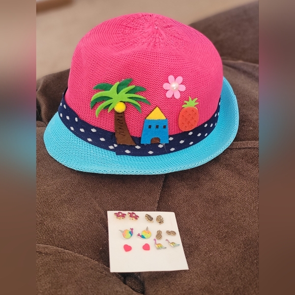 BD.Y Other - BD.Y Summer Beach Sun Hat & Six Earrings For Kids